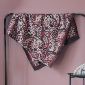 Kızıl Antrasit Etnik Desen Şal