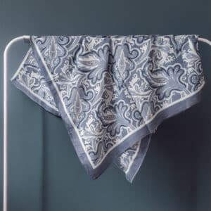 Mavi Asalet Etnik Desen Şal